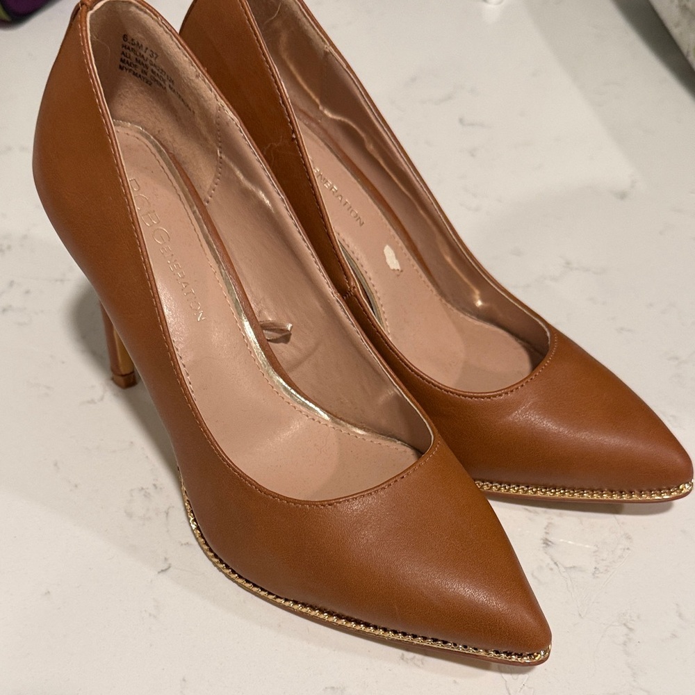 BCBGeneration Brown Leather Heels
